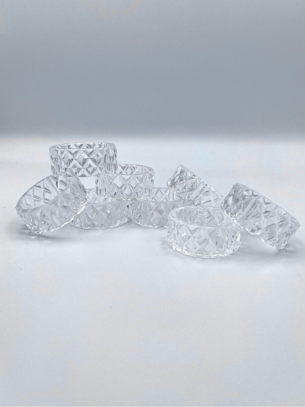 VTG Princess House Royal Highlights #831 Crystal Napkin Holder w 8 Napkin Rings - Picture 11 of 14